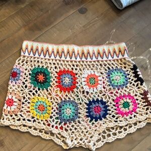 Colorful Crochet festival / beach Shorts